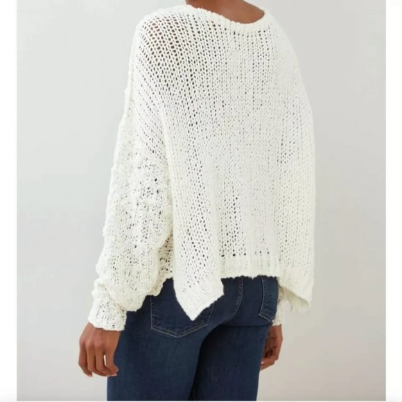 Free People Loose Knit Sunday Shores Ivory Sweater - Picture 2 of 6